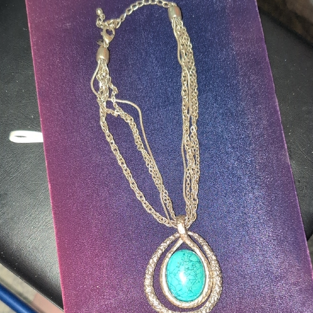 One Of A Kind Genuine Elegant Turquoise Pendant Necklace